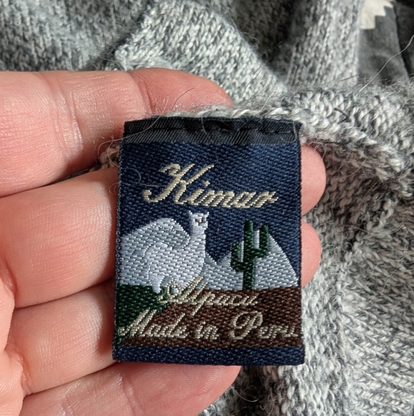 🇵🇪🦙 Kimar Soft Alpaca Gray Hooded Cardigan Made In Peru - Medium - Picture 9 of 11